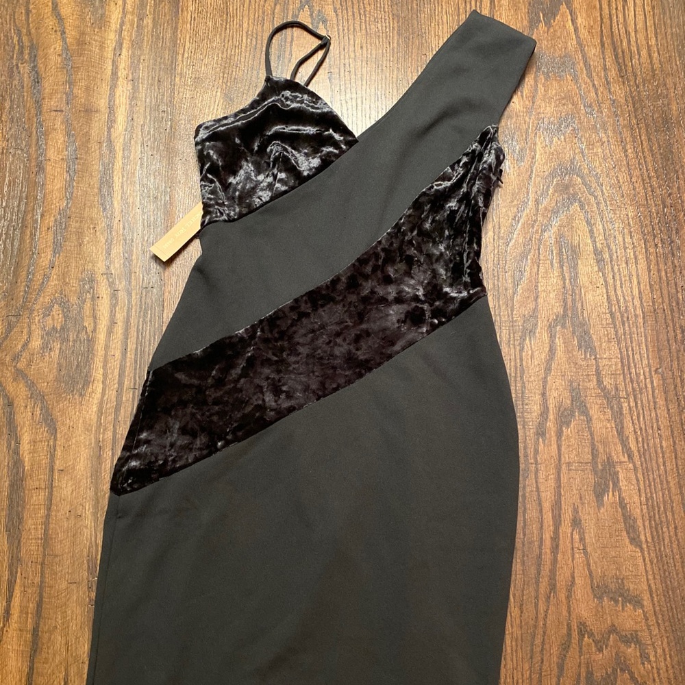 Black NWT Rachel Roy mixed media LBD